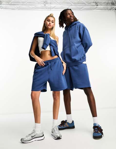 Weekday Unisex - Mørkeblå jerseyshort - Del af sæt - Kun hos ASOS - view 1