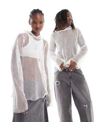 Unisex Net hoodie in off-white exclusive to ASOS