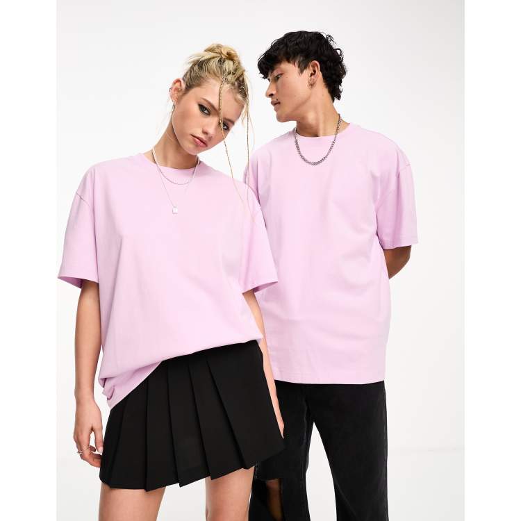 Weekday Unisex oversized t-shirt in pink exclusive to ASOS | ASOS