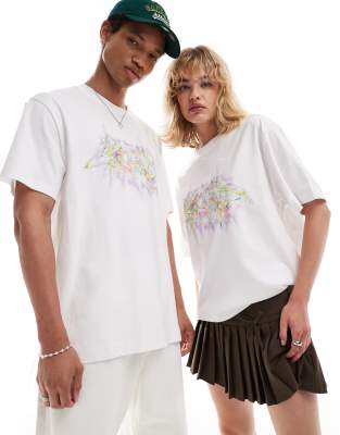 Unisex oversized t-shirt with dreamland graphic print in white