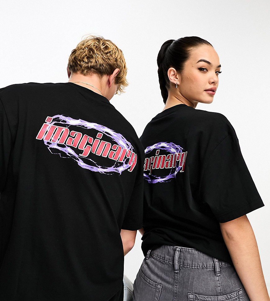 Weekday Unisex Oversized T-shirt With Graphic Print In Black Exclusive To Asos
