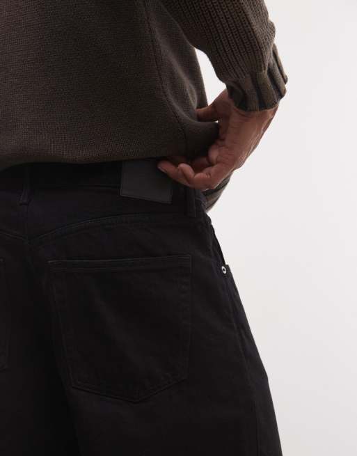 Weekday Unisex Solar loose fit wide leg jeans in black, 3 of 5