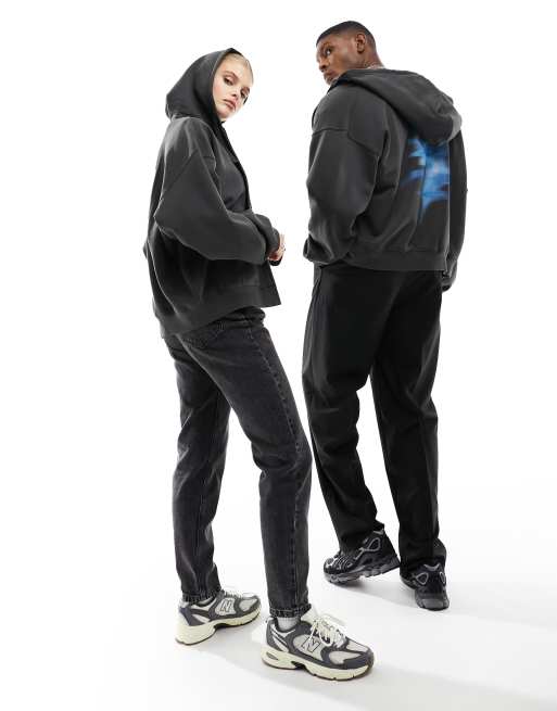 Zip Hoodie Asos Graphic Hoodie Weekday Unisex Zip Through