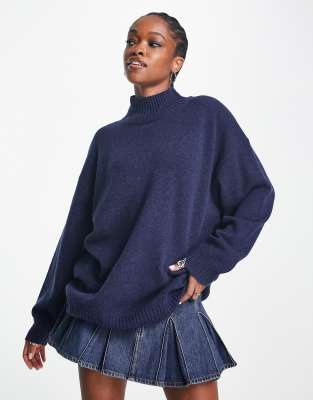 Weekday - Unni - Strickpullover in Marineblau