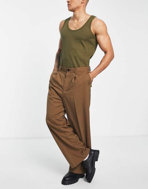 Weekday - Uno - Brune oversized habitbukser, 4 af 4