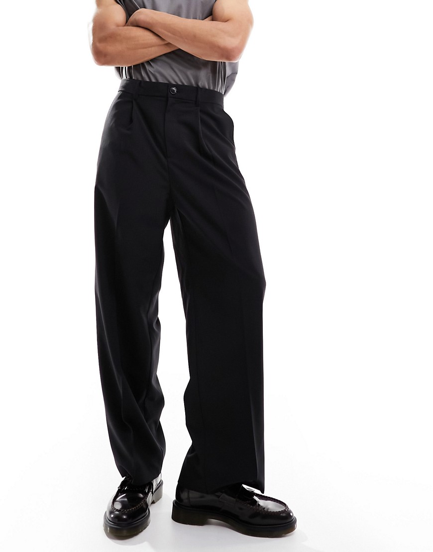 Weekday Uno co-ord loose fit trousers in black