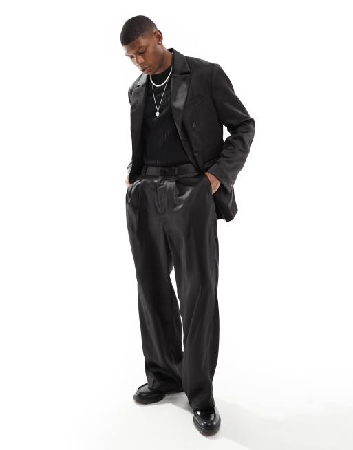 Weekday Uno Loose Fit Tailored Pants in Black for Men