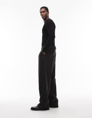 Weekday Uno Loose Fit Tailored Pants In Black
