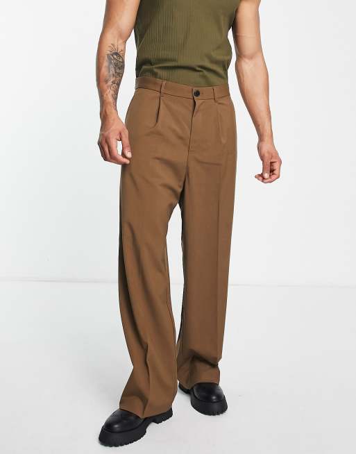 Weekday uno oversized suit pants in brown