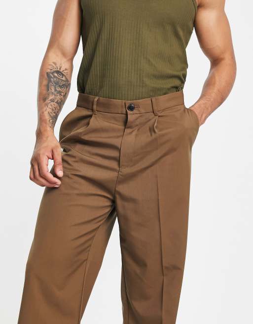 Weekday uno oversized suit pants in brown