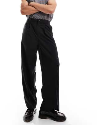 Weekday - Uno - Pantalon d'ensemble ample - Noir