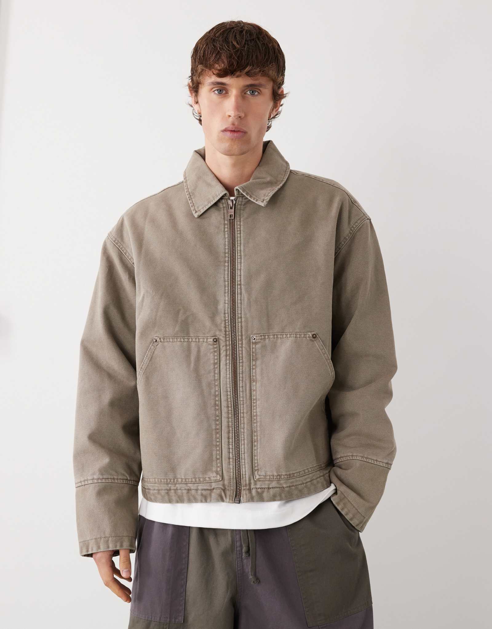 Повседневная повседневная куртка из выстиранного крота