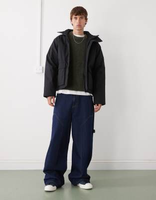 Weekday Utility Padded Jacket In Black