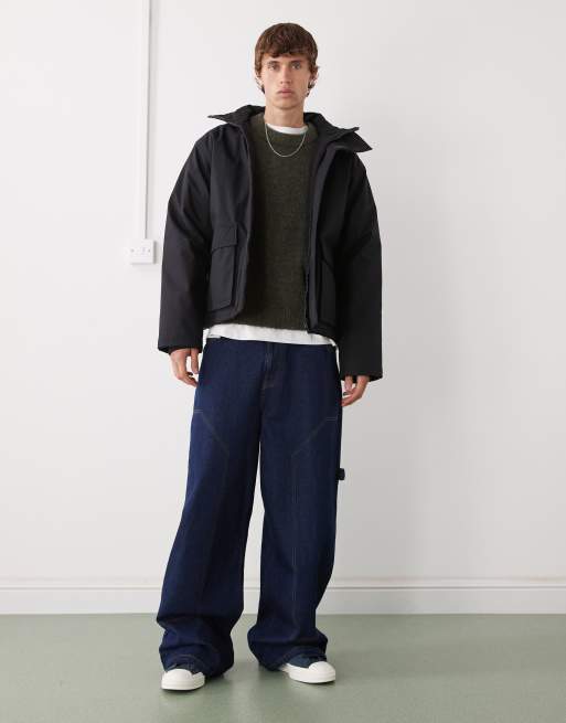 Weekday utility padded jacket in black