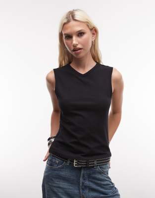 Weekday V-neck Tank Top In Blue