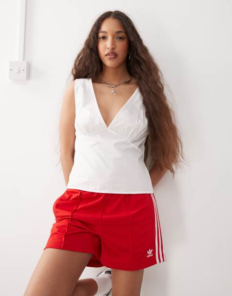 Weekday v neck top in white - view 1