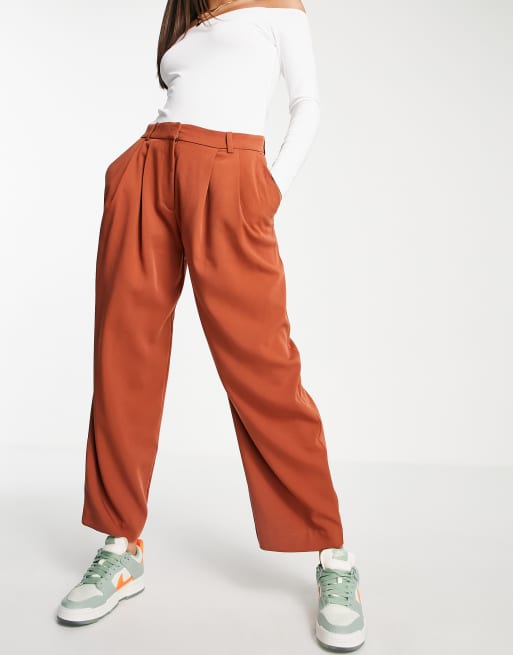 Weekday - Vale - Broek met wijde pijpen in bruin - BROWN