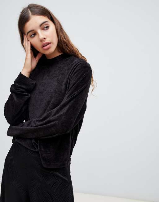 Black velour online jumper