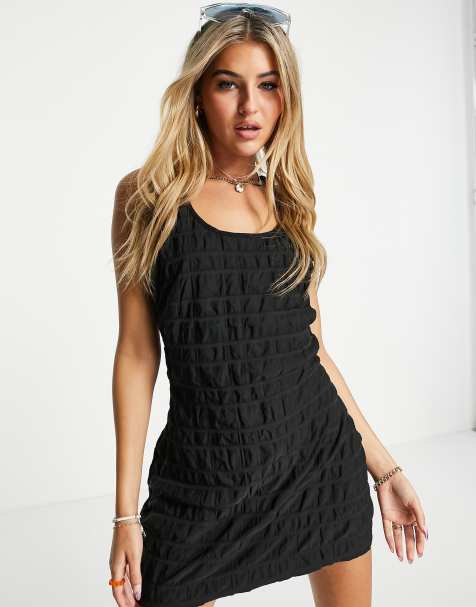 Weekday - Vestito corto con scollo rotondo e dorso a vogatore nero - view 1