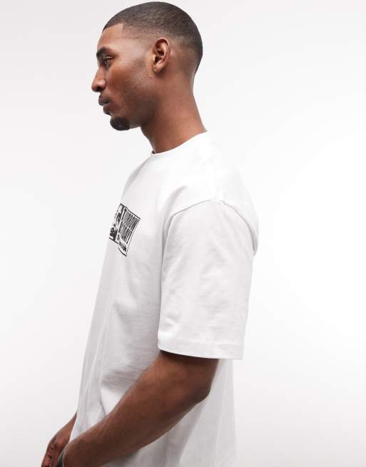Weekday – Vit, avslappnad t-shirt med "Tomorrow"-tryck, 4 av 5