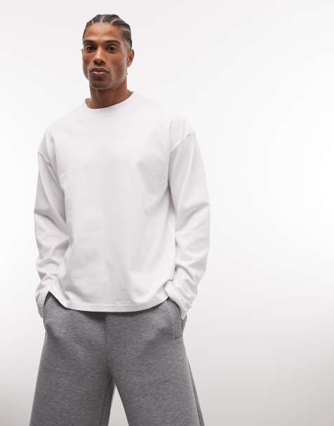 Weekday – Vit, boxig t-shirt i oversized fit med långa ärmar - view 1