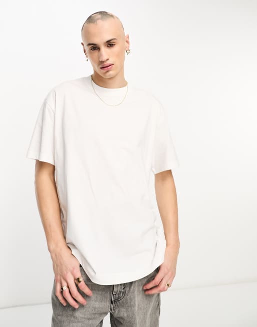Weekday – Vit t-shirt i oversize