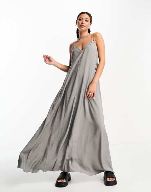 Asos grey hotsell maxi dress