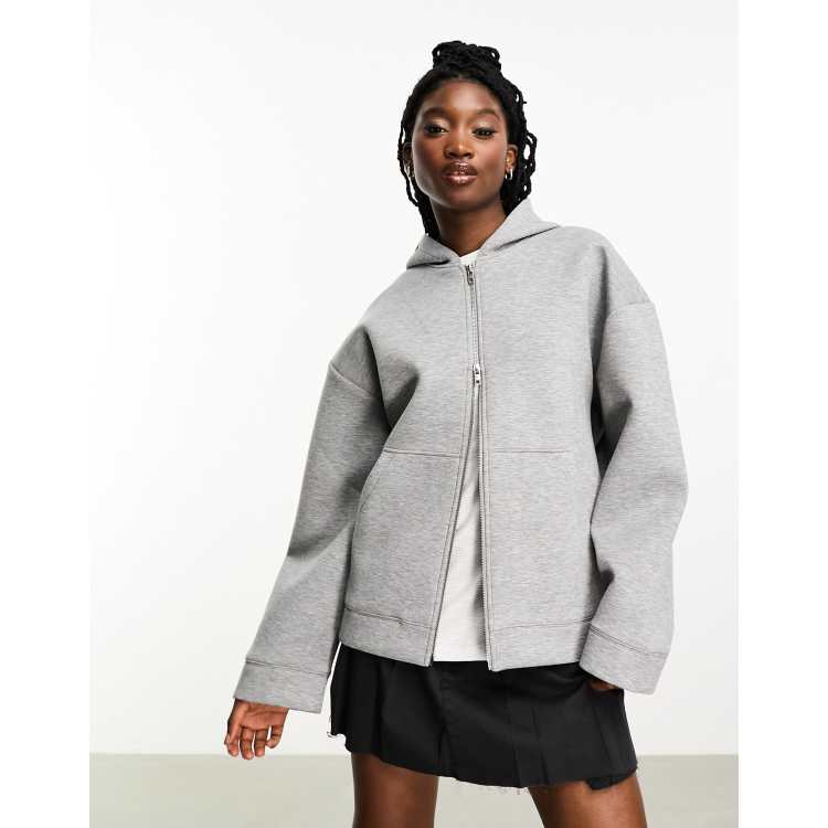 Sherpa Lined Scuba Half Zip - Silver Grey