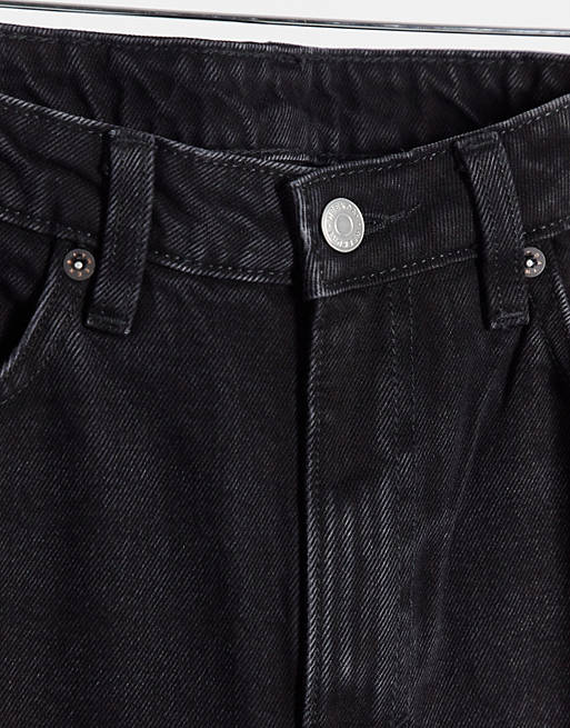 Weekday voyage cotton high straight leg front jeans black - BLACK | ASOS