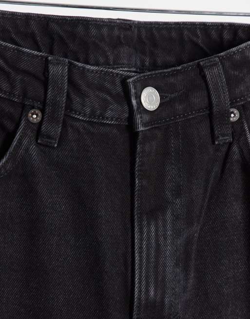 Weekday - Voyage - Højtaljede sorte jeans med lige ben i bomuld - BLACK, 3 af 4