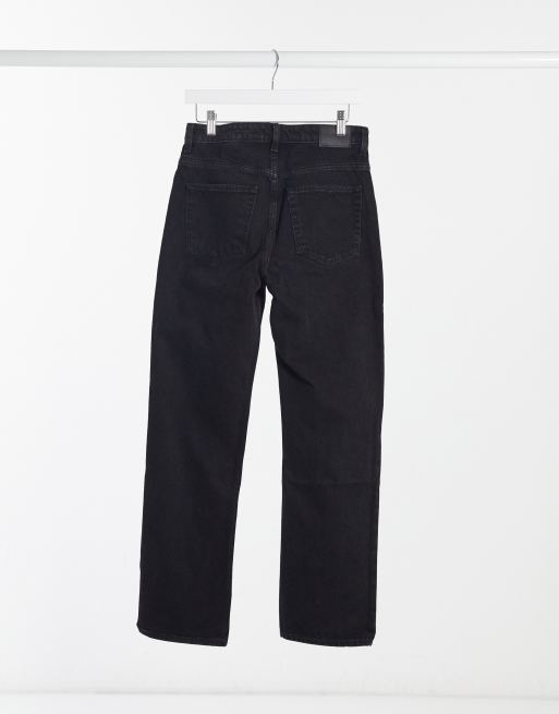 Weekday - Voyage - Jean droit taille haute en coton boutonné sur le devant - Noir - BLACK, 2 de 4