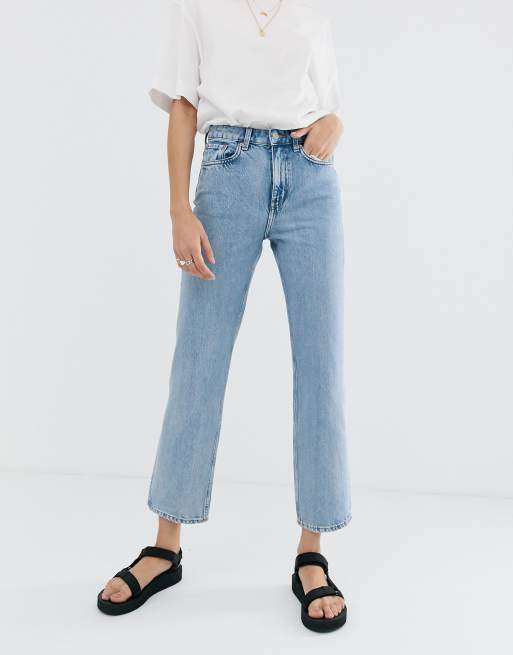 Weekday – Voyage – Ljusblå raka jeans i bomull - MBLUE