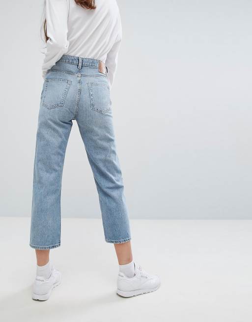 Weekday Voyage Mid Rise Crop Mom Jeans