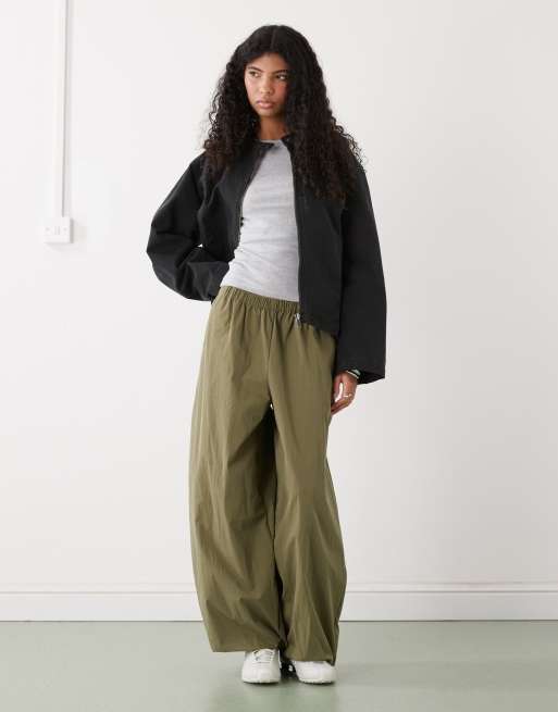Weekday washed canvas zip through jacket in black, 4 of 4