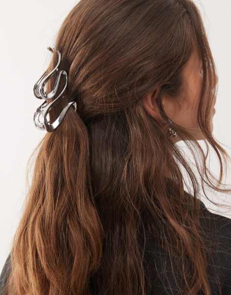 Weekday wave hair claw clip in silver - view 1