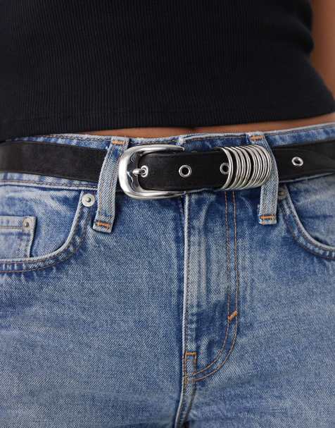 Weekday western D-ring belt in black - view 1