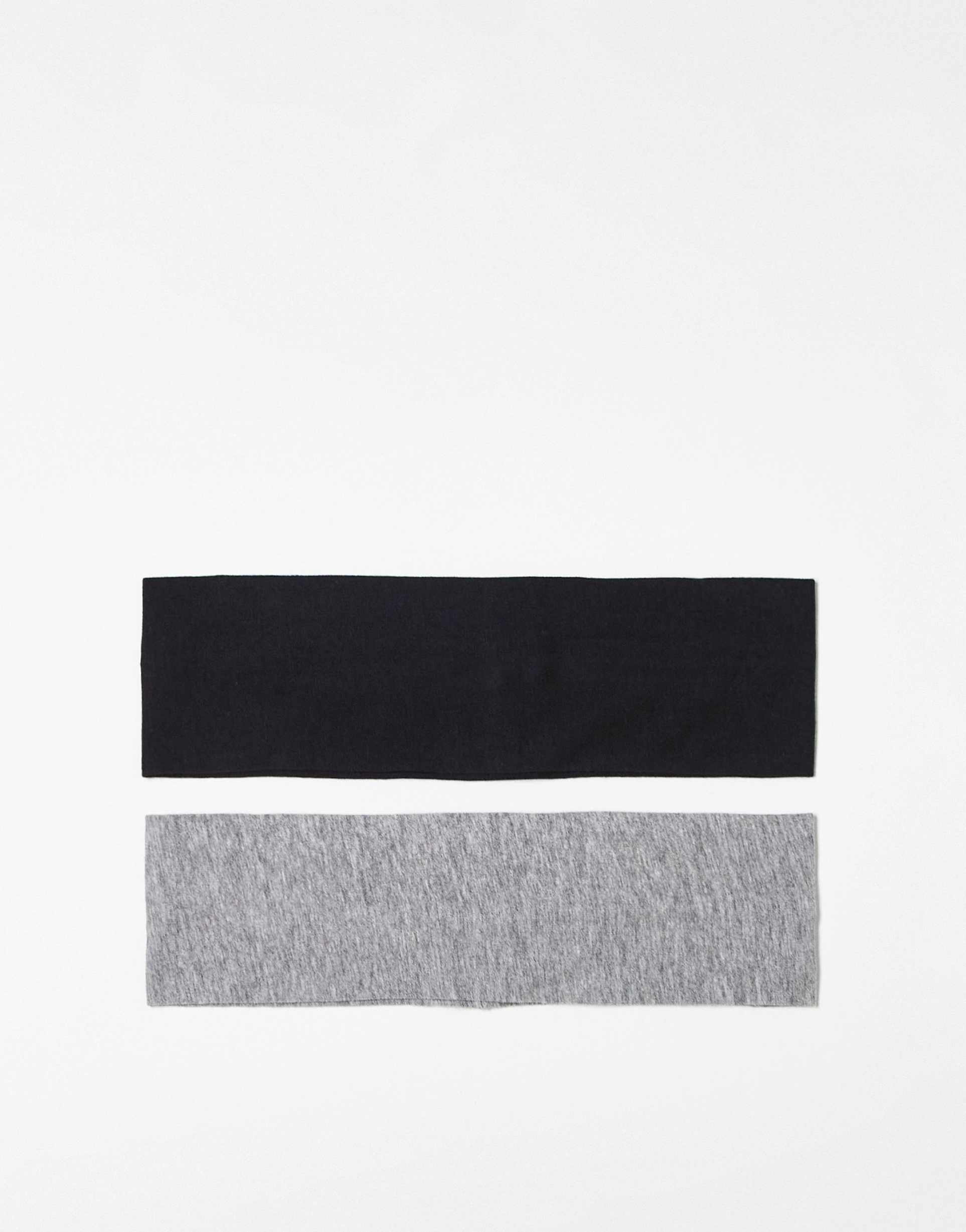 weekday wide jersey headband 2-pack in black & gray melange