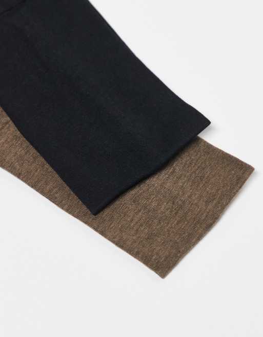 Weekday wide jersey headband 2-pack in black & brown