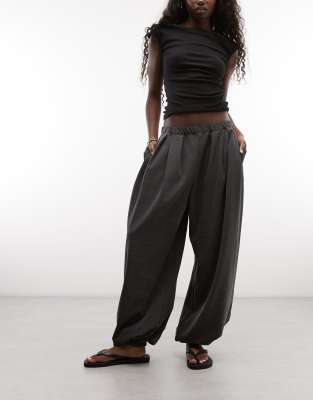 Weekday Wide Leg Balloon Pants In Gray
