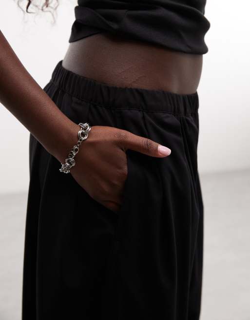 Weekday wide leg balloon trousers in black, 4 of 5