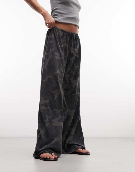 Weekday wide leg draped pants in camo print, 2 of 5