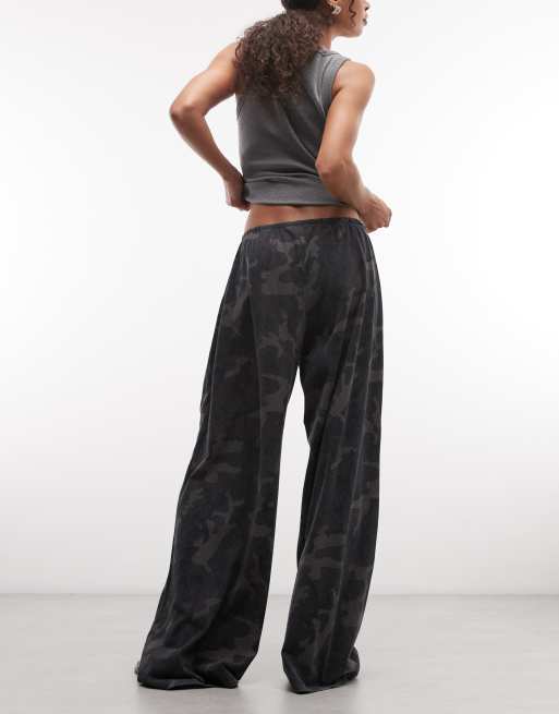 Weekday wide leg draped pants in camo print, 5 of 5