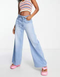 [Weekday] Weekday wide leg drapey jeans in heaven blue W27 Blue