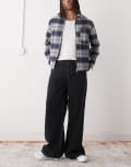 [Weekday] Weekday wide leg flare jeans in classic dark blue W32 Emerald Rinse