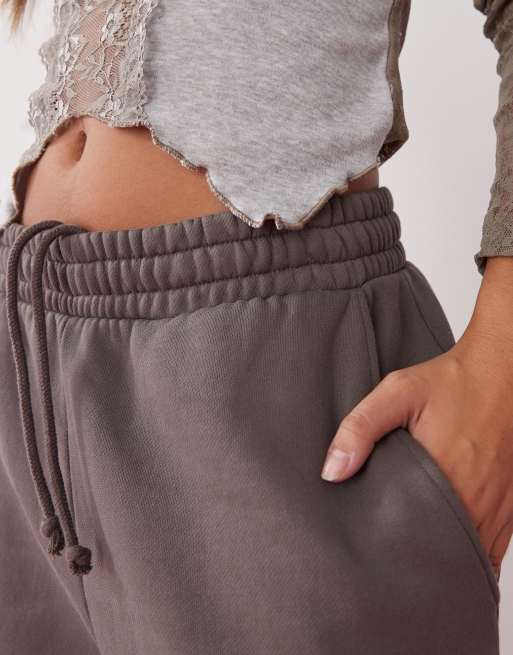 Weekday wide leg heavyweight jersey joggers in grey