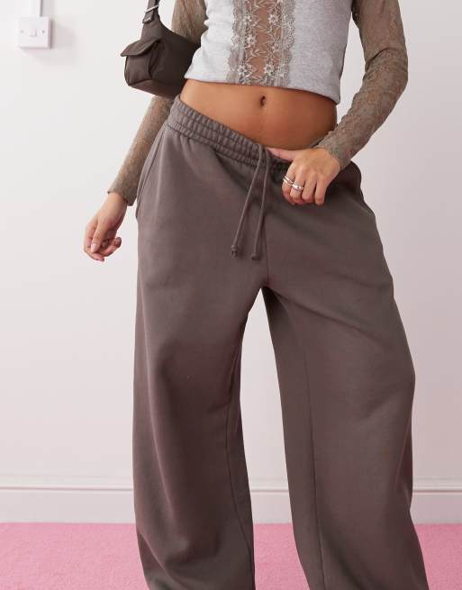 Weekday wide leg heavyweight jersey joggers in grey