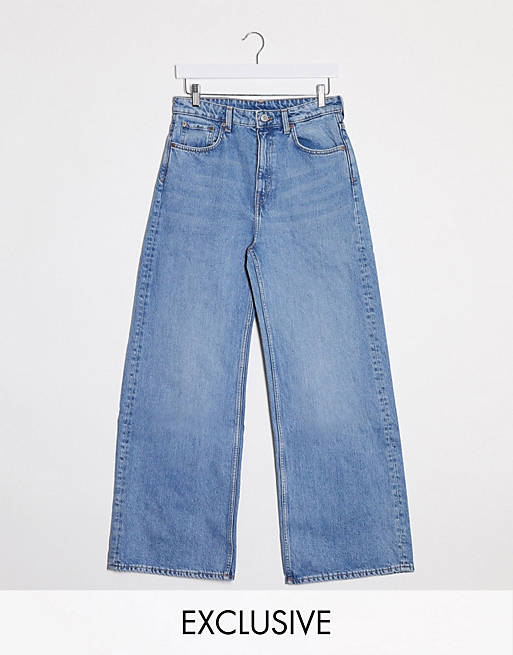 Jeans Weekday wide leg jeans with organic cotton in blue 