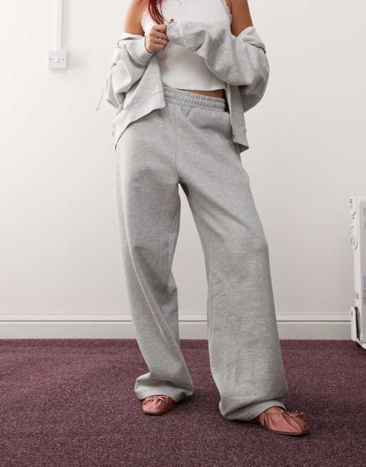 Weekday wide leg joggers in grey melange