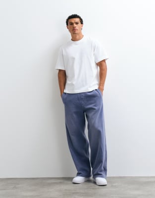 Weekday Wide Leg Joggers In Blue