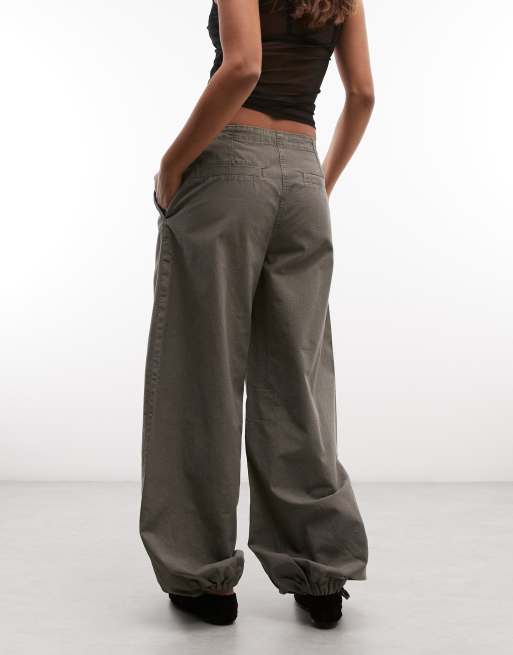 Weekday wide leg ripstop trousers in khaki, 5 of 5
